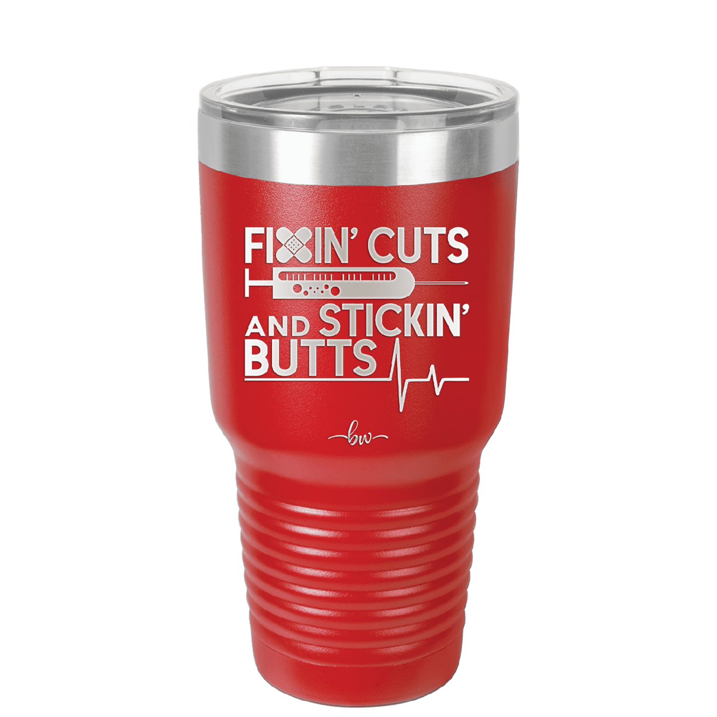 Fixin Cuts and Stickin Butts Nurse 1 - Laser Engraved Stainless Steel Drinkware - 1287 -