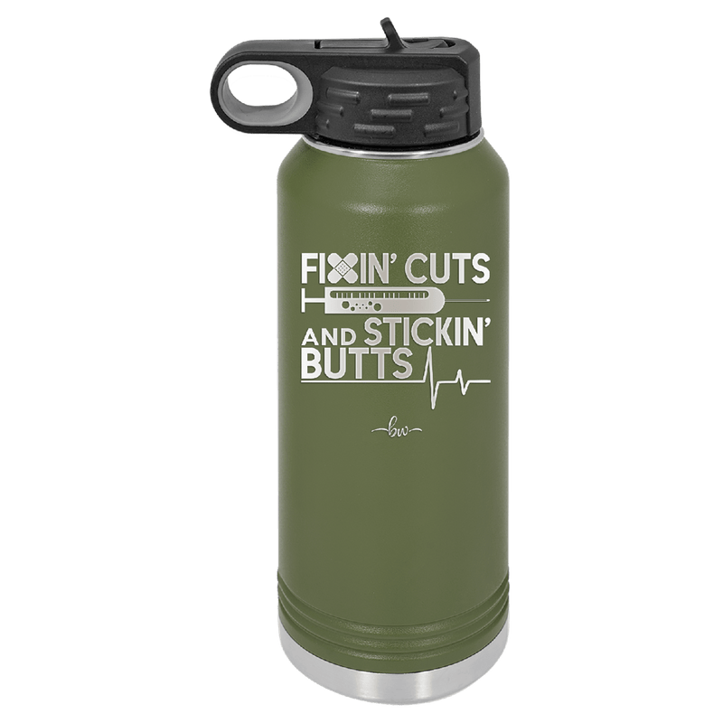 Fixin Cuts and Stickin Butts Nurse 1 - Laser Engraved Stainless Steel Drinkware - 1287 -