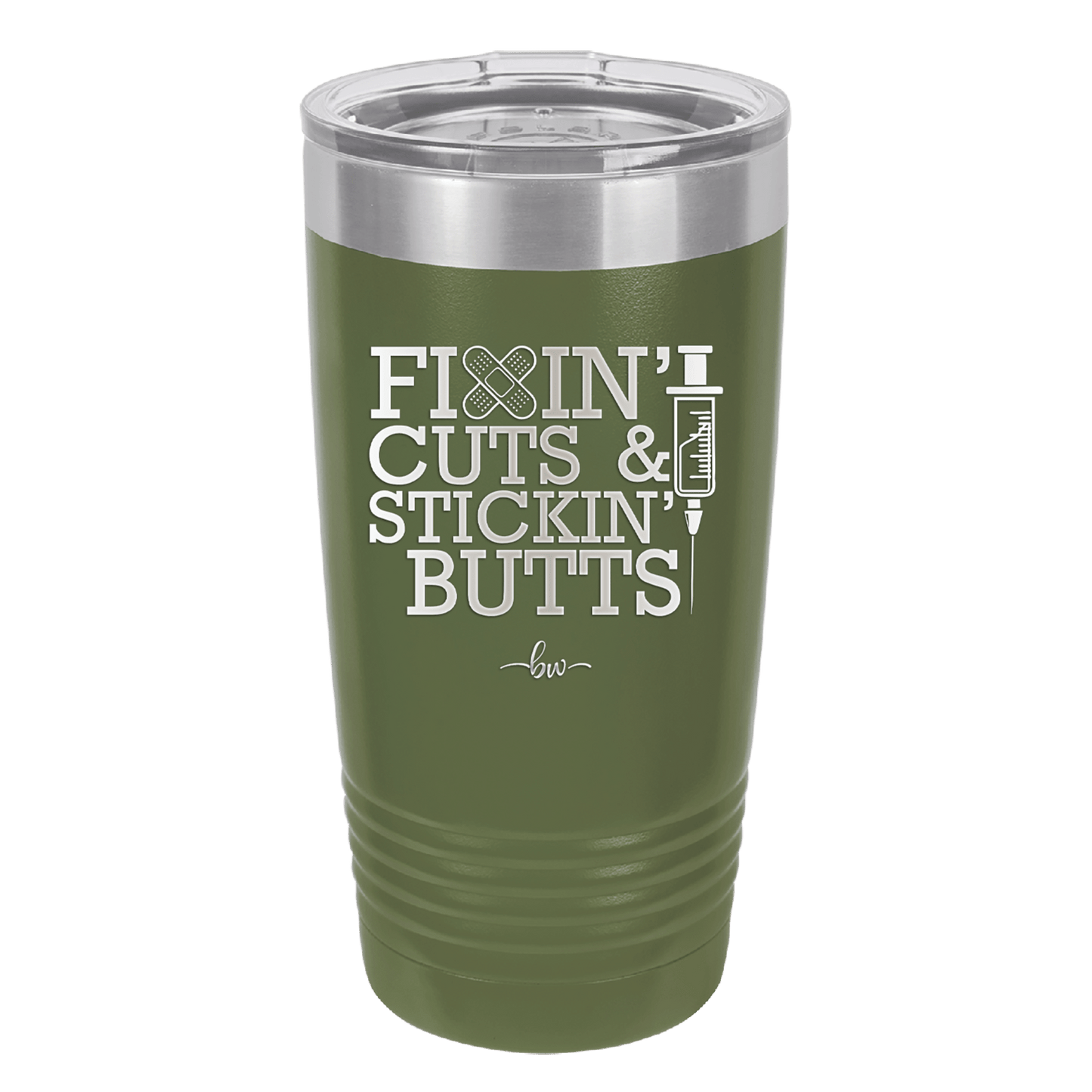 Fixin Cuts and Stickin Butts Nurse 2 - Laser Engraved Stainless Steel Drinkware - 1288 -