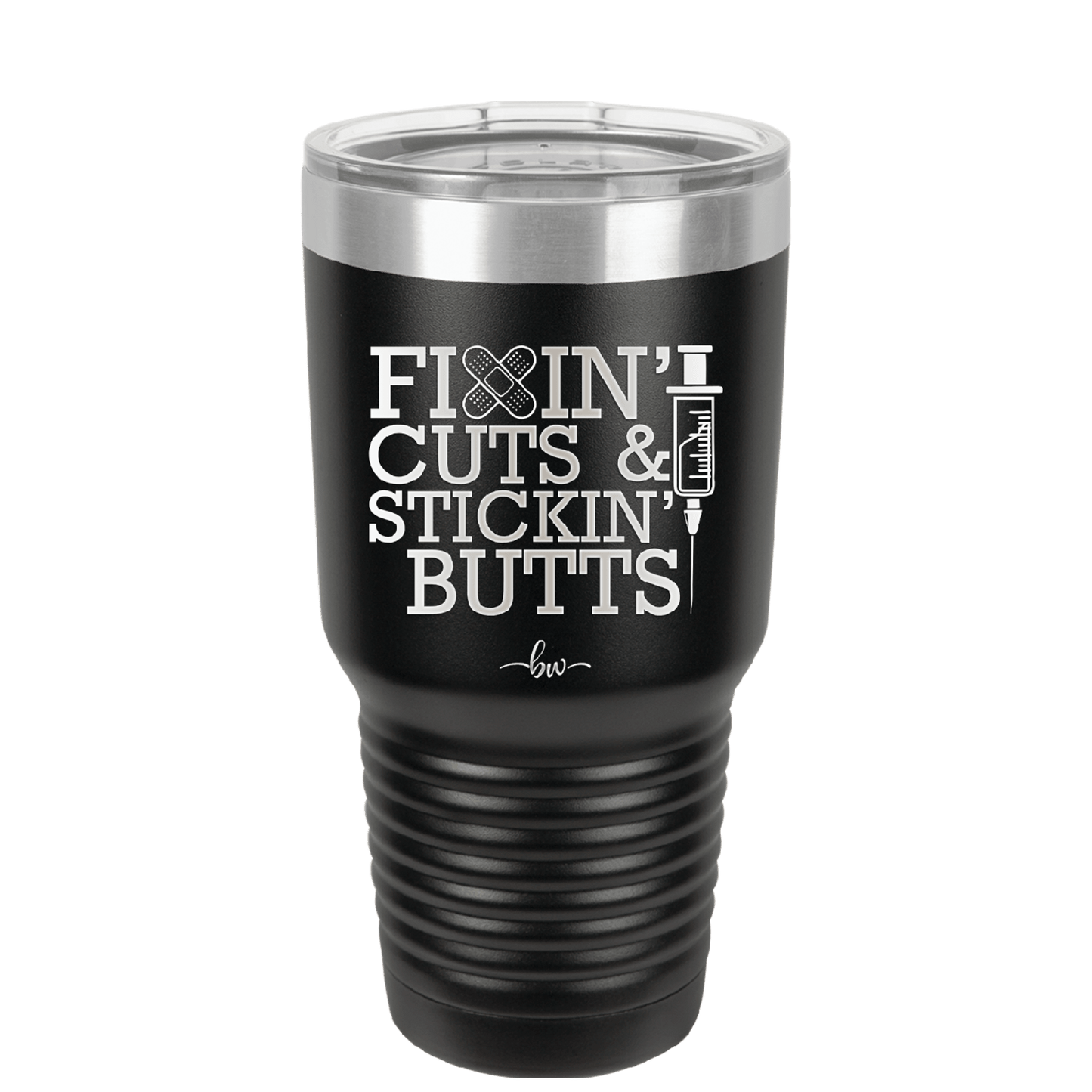 Fixin Cuts and Stickin Butts Nurse 2 - Laser Engraved Stainless Steel Drinkware - 1288 -