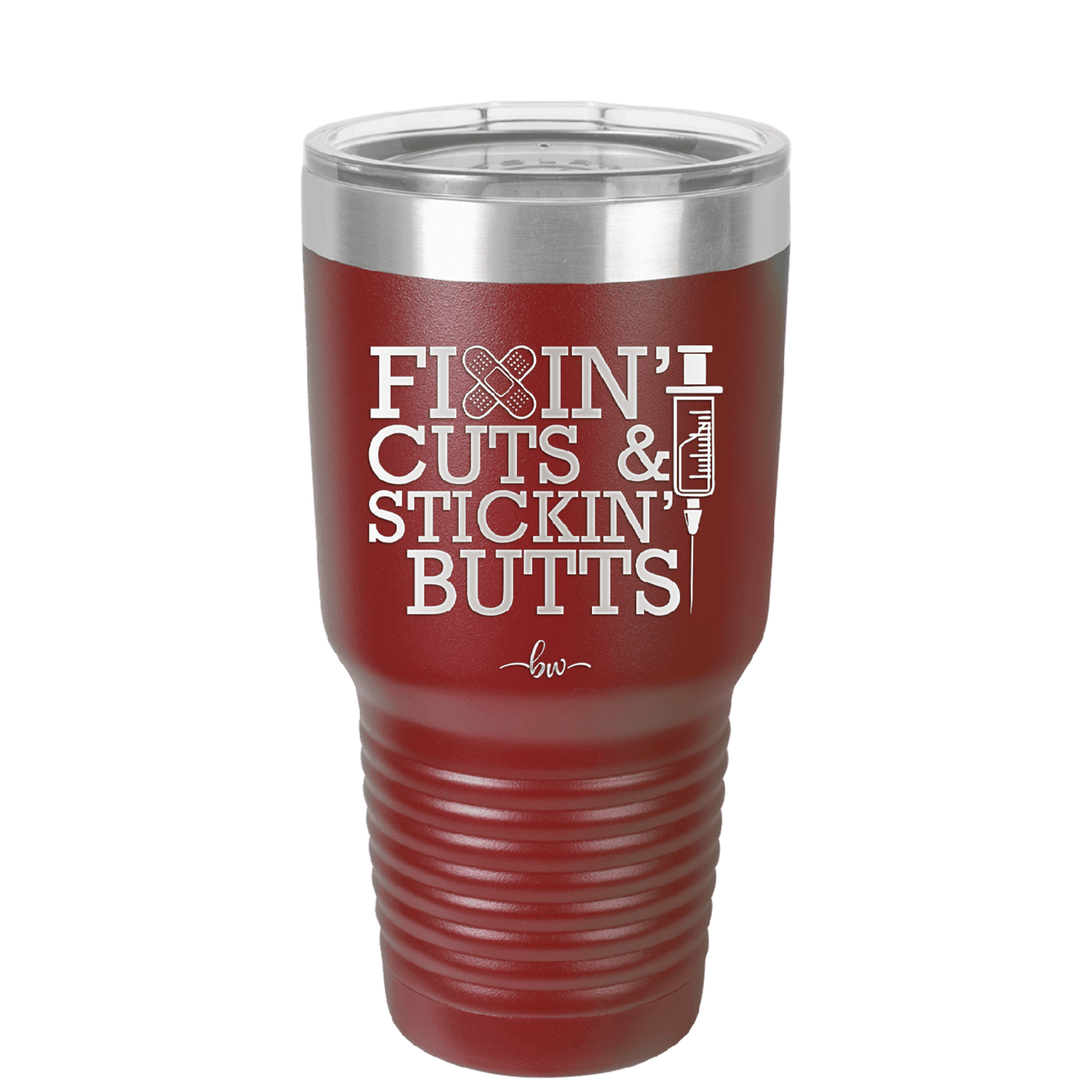 Fixin Cuts and Stickin Butts Nurse 2 - Laser Engraved Stainless Steel Drinkware - 1288 -