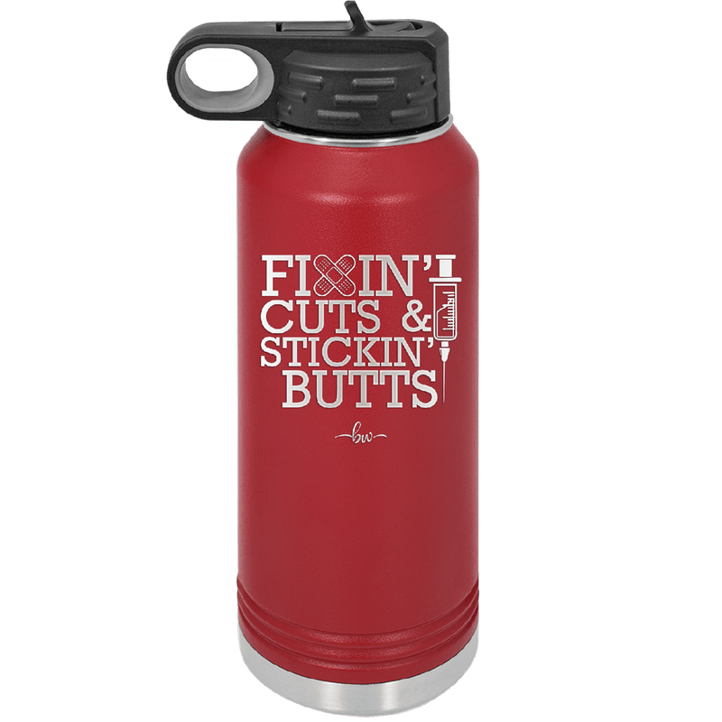 Fixin Cuts and Stickin Butts Nurse 2 - Laser Engraved Stainless Steel Drinkware - 1288 -