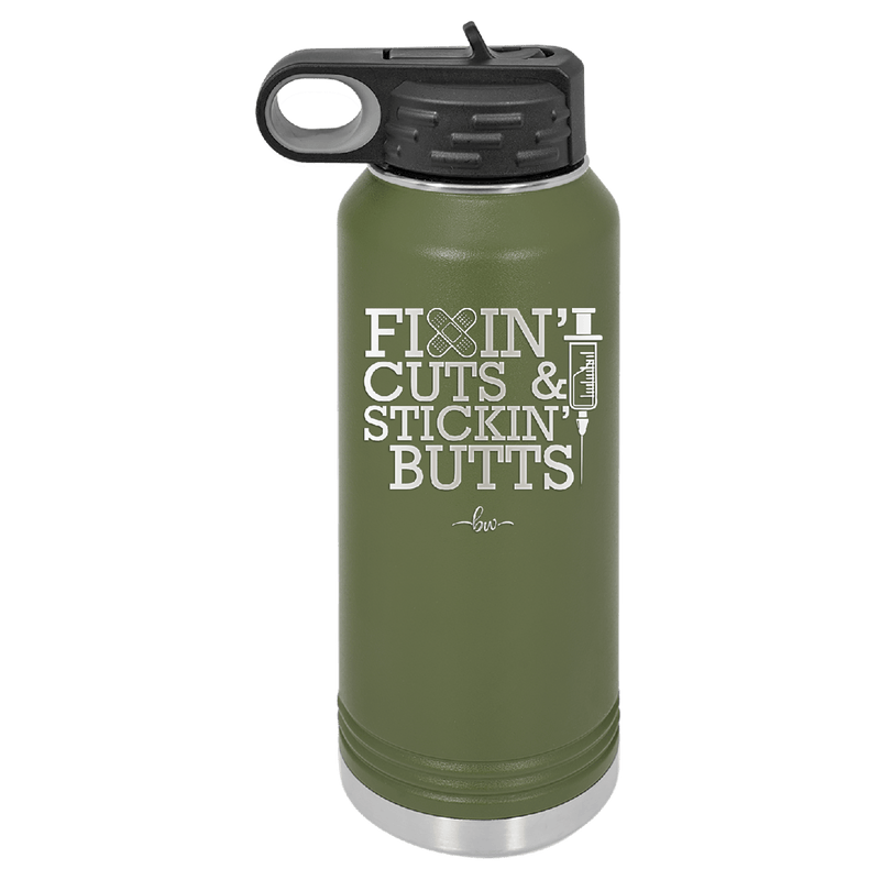 Fixin Cuts and Stickin Butts Nurse 2 - Laser Engraved Stainless Steel Drinkware - 1288 -