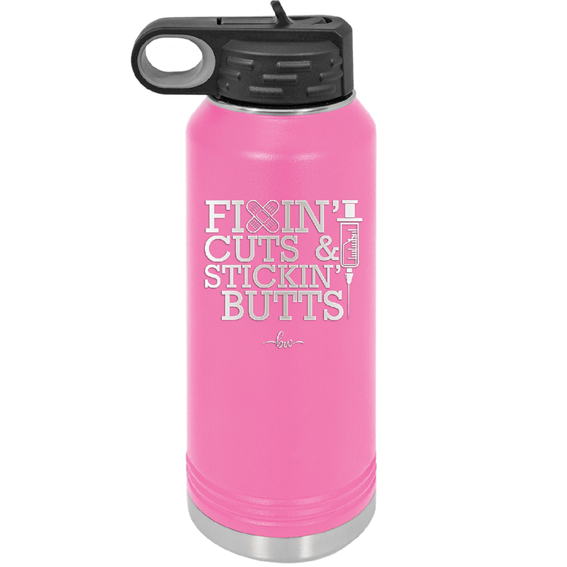 Fixin Cuts and Stickin Butts Nurse 2 - Laser Engraved Stainless Steel Drinkware - 1288 -