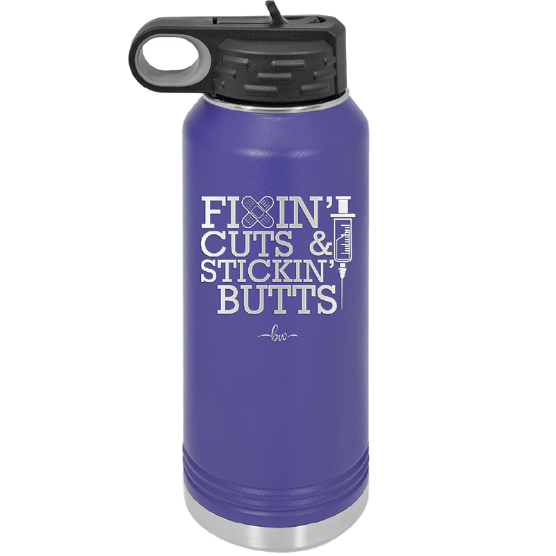 Fixin Cuts and Stickin Butts Nurse 2 - Laser Engraved Stainless Steel Drinkware - 1288 -