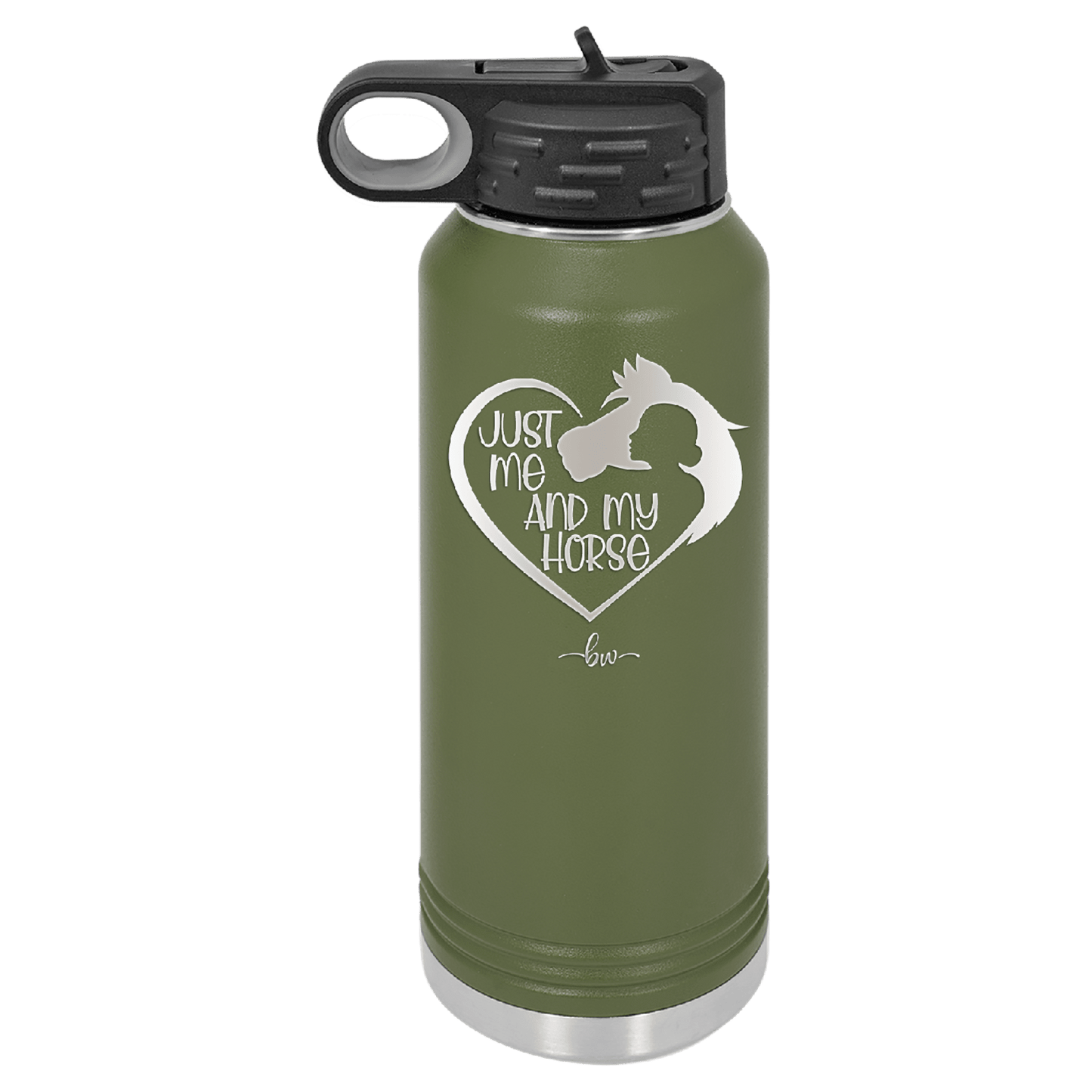 Just Me and My Horse 1 - Laser Engraved Stainless Steel Drinkware - 1388 -