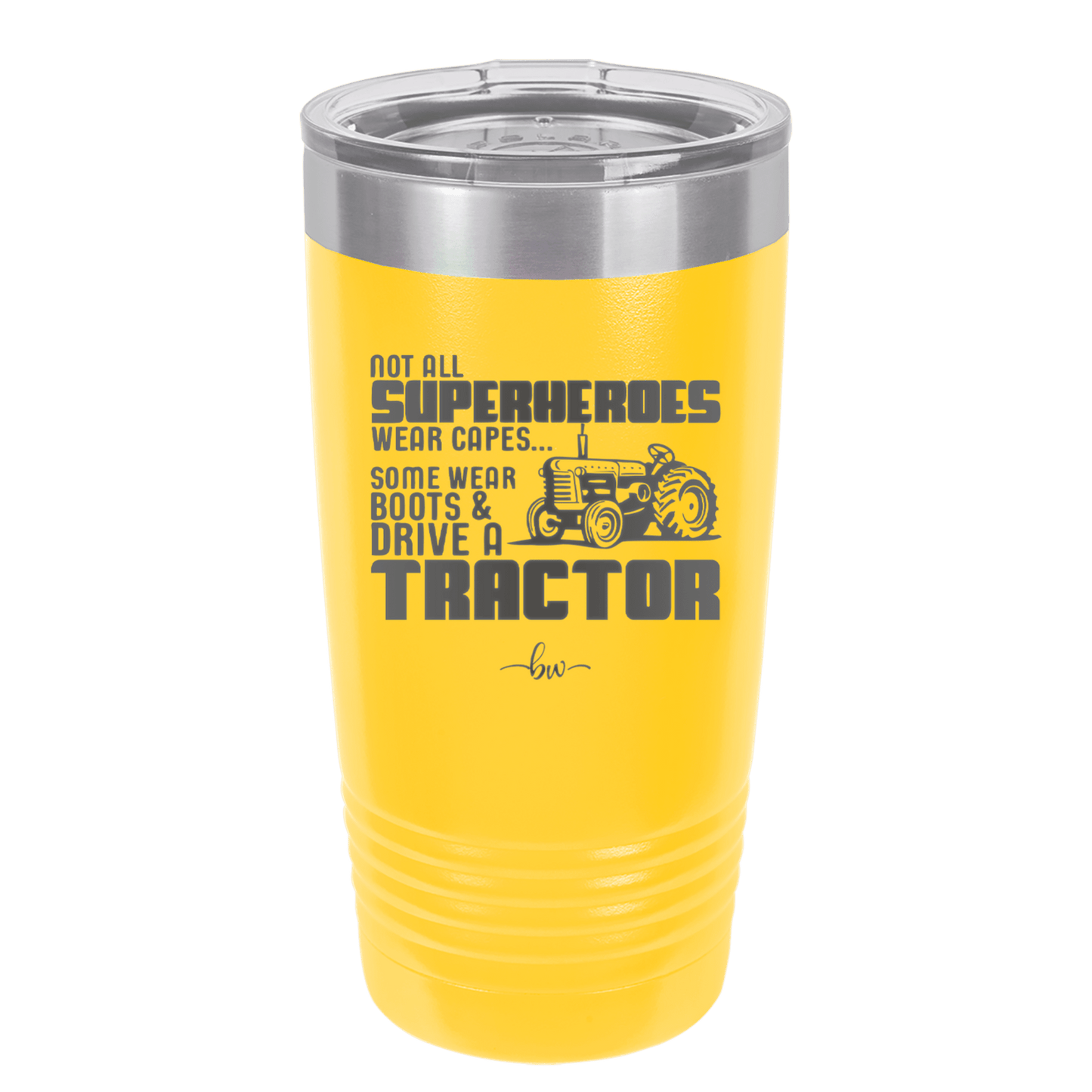 Not All Superheroes Wear Capes Boots Tractor - Laser Engraved Stainless Steel Drinkware - 1393 -