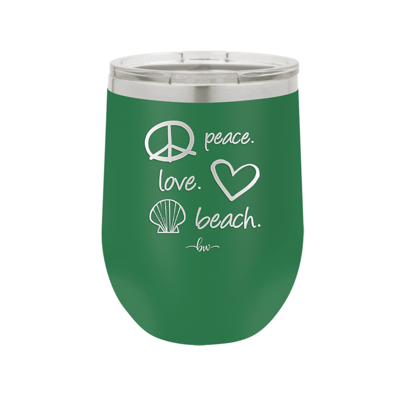 Peace Love Beach - Laser Engraved Stainless Steel Drinkware - 1463 -