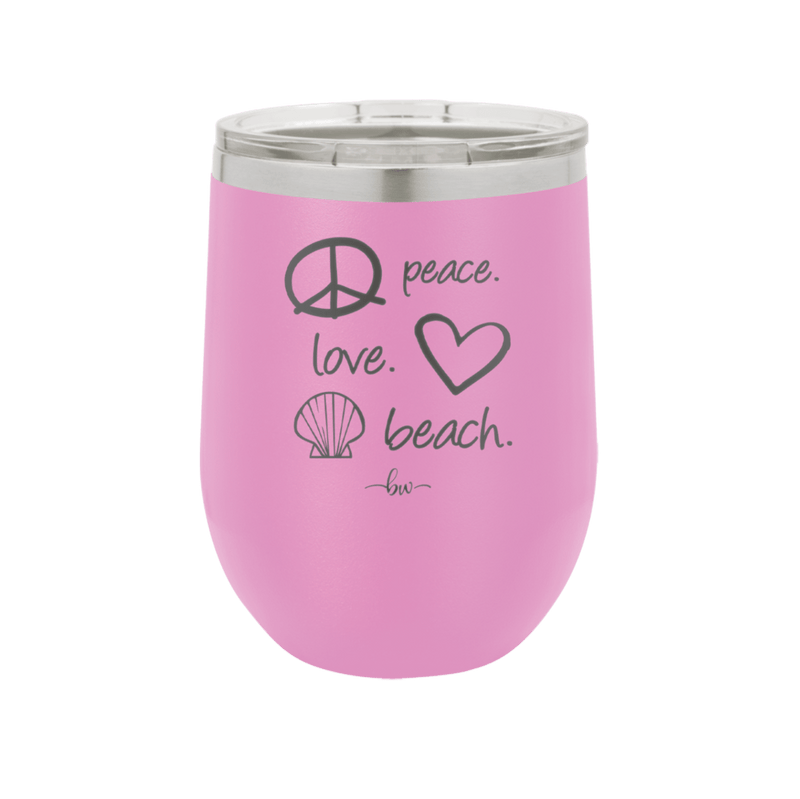 Peace Love Beach - Laser Engraved Stainless Steel Drinkware - 1463 -
