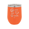 Peace Love Beach - Laser Engraved Stainless Steel Drinkware - 1463 -