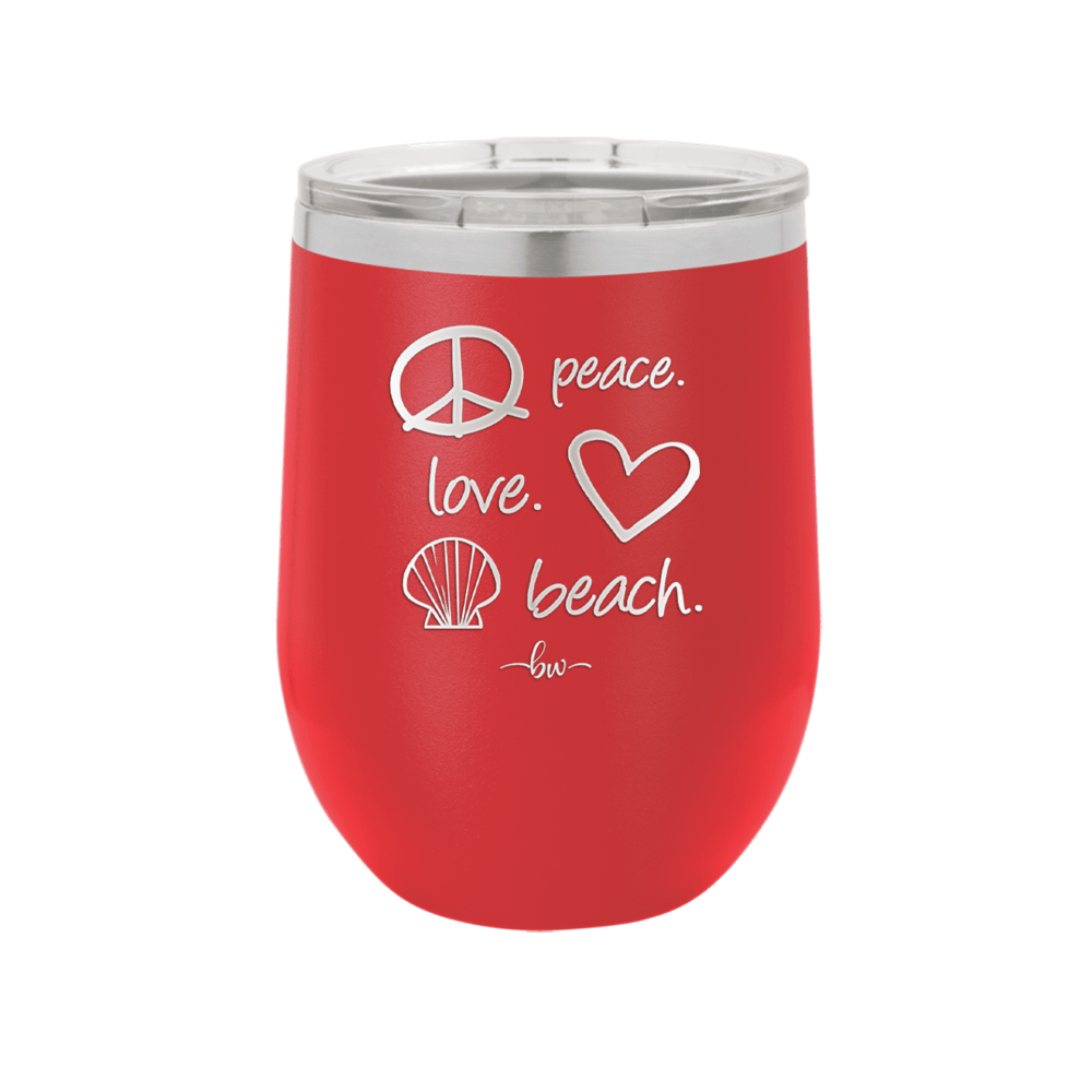 Peace Love Beach - Laser Engraved Stainless Steel Drinkware - 1463 -