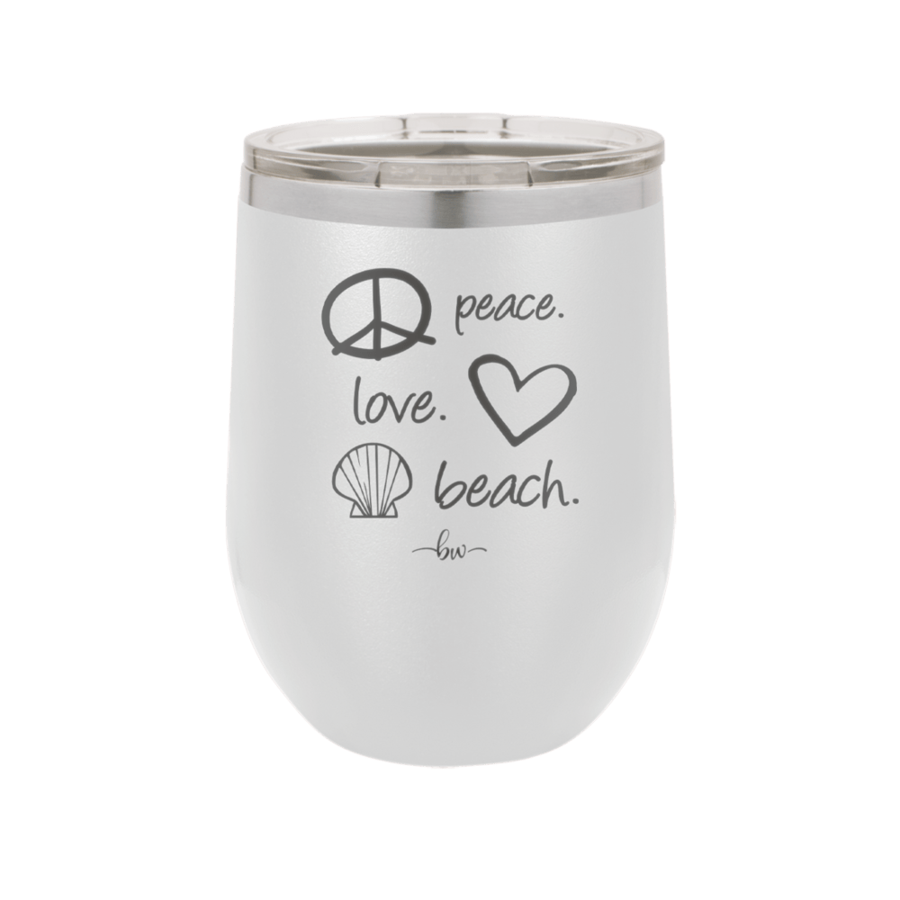 Peace Love Beach - Laser Engraved Stainless Steel Drinkware - 1463 -