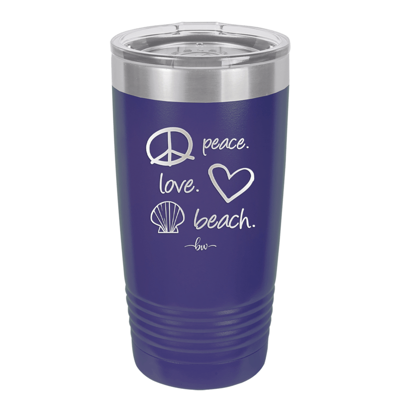 Peace Love Beach - Laser Engraved Stainless Steel Drinkware - 1463 -