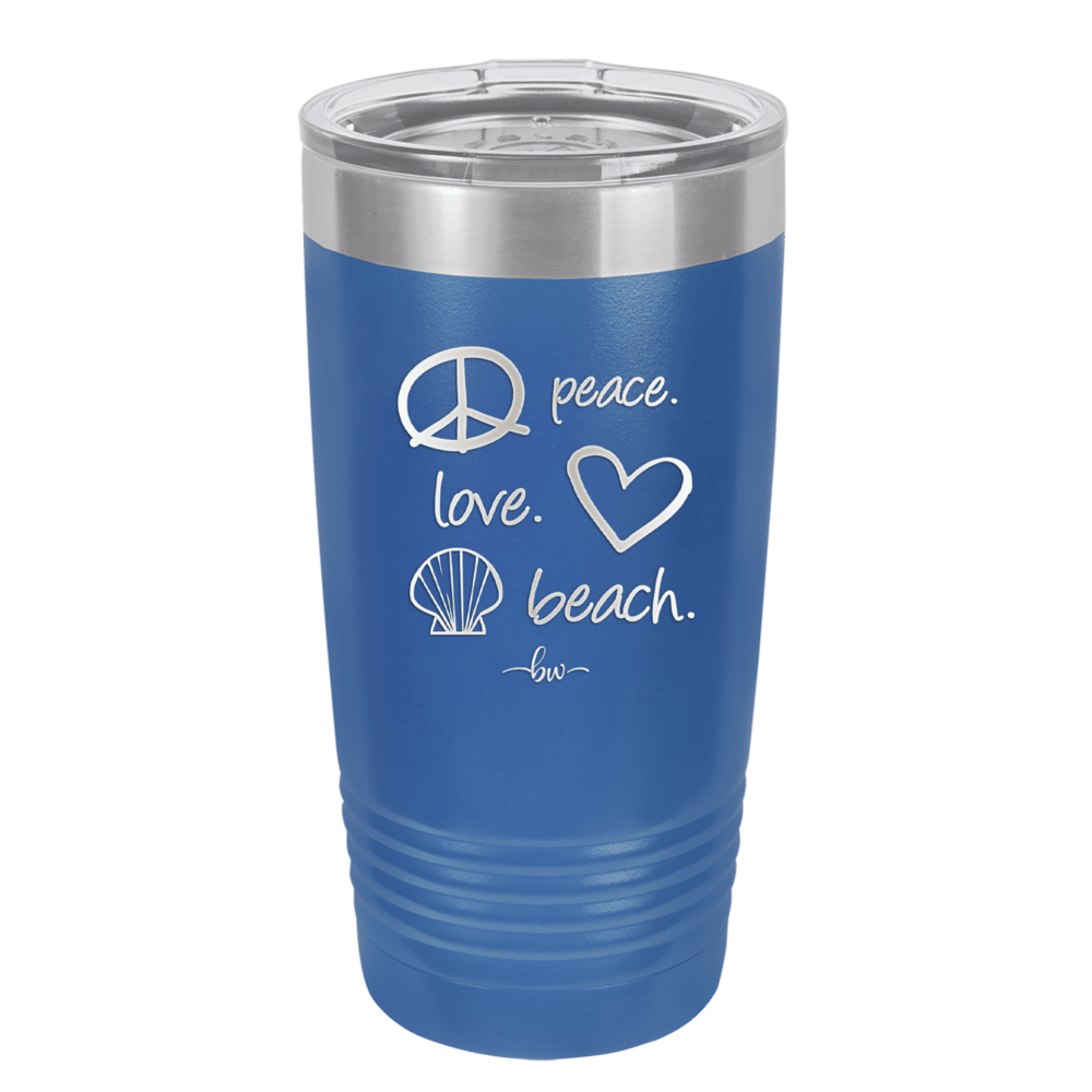 Peace Love Beach - Laser Engraved Stainless Steel Drinkware - 1463 -