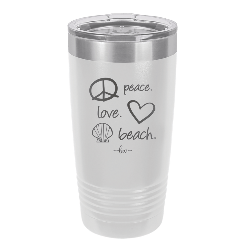 Peace Love Beach - Laser Engraved Stainless Steel Drinkware - 1463 -