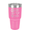 Peace Love Beach - Laser Engraved Stainless Steel Drinkware - 1463 -