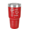 Peace Love Beach - Laser Engraved Stainless Steel Drinkware - 1463 -