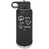 Peace Love Beach - Laser Engraved Stainless Steel Drinkware - 1463 -