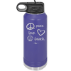Peace Love Beach - Laser Engraved Stainless Steel Drinkware - 1463 -