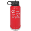 Peace Love Beach - Laser Engraved Stainless Steel Drinkware - 1463 -