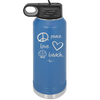 Peace Love Beach - Laser Engraved Stainless Steel Drinkware - 1463 -