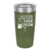 Weekend Forecast Golf with a Chance of Beer 3 - Laser Engraved Stainless Steel Drinkware - 1667 -