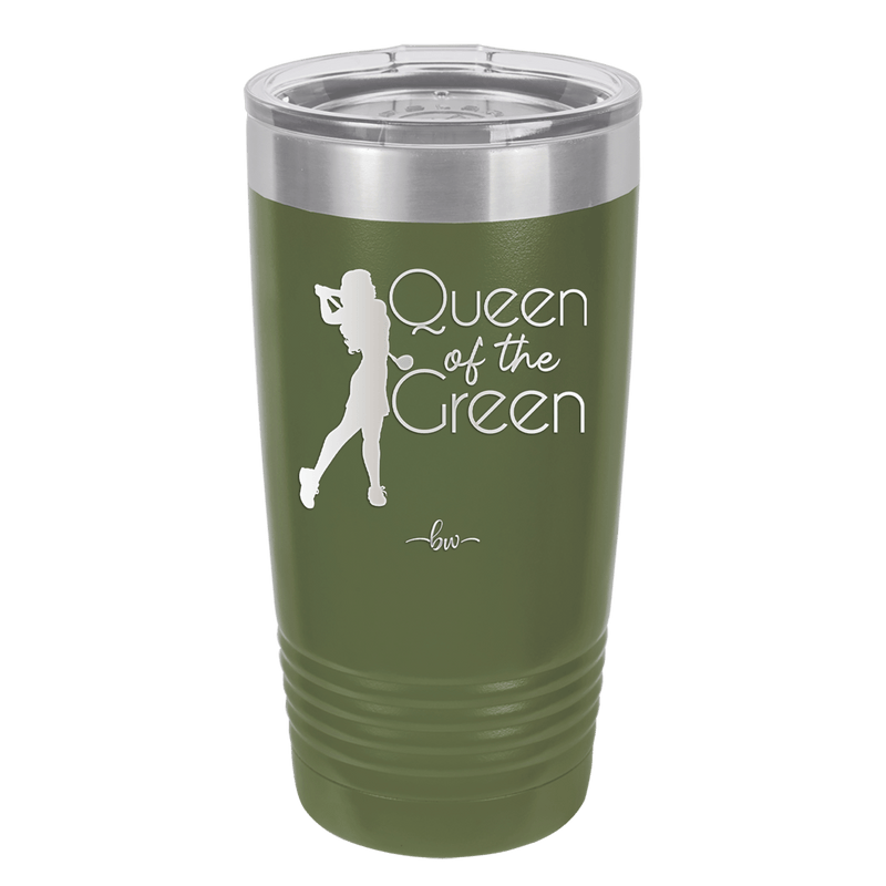 Queen of the Green Woman Golf 1 - Laser Engraved Stainless Steel Drinkware - 1672 -