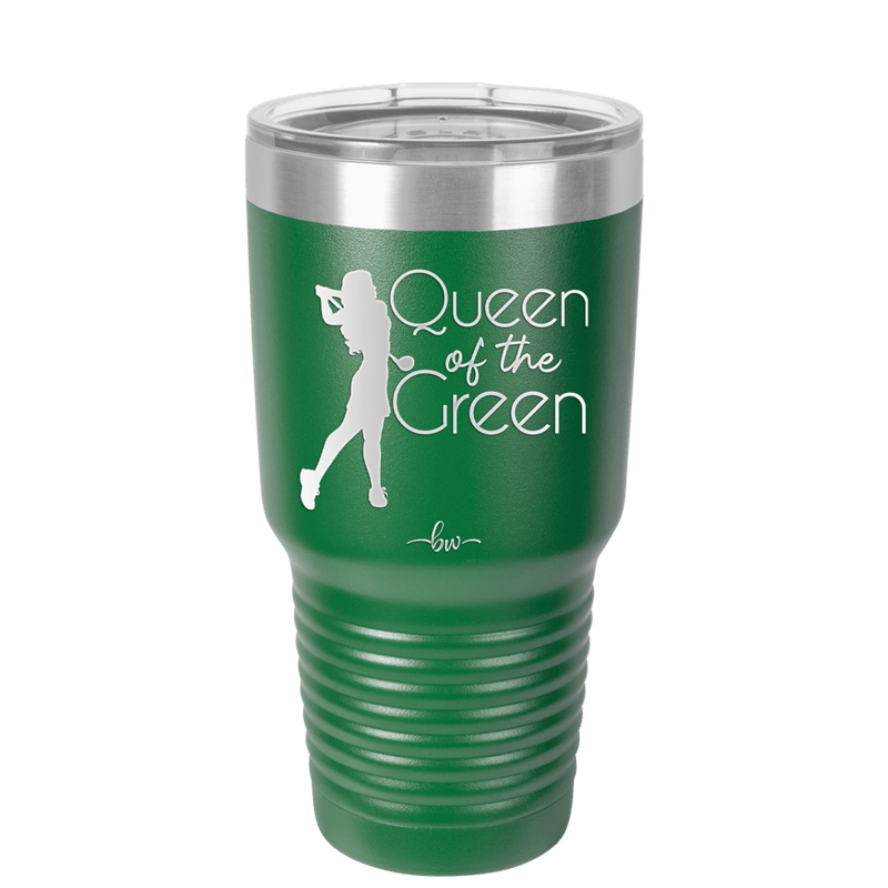 Queen of the Green Woman Golf 1 - Laser Engraved Stainless Steel Drinkware - 1672 -