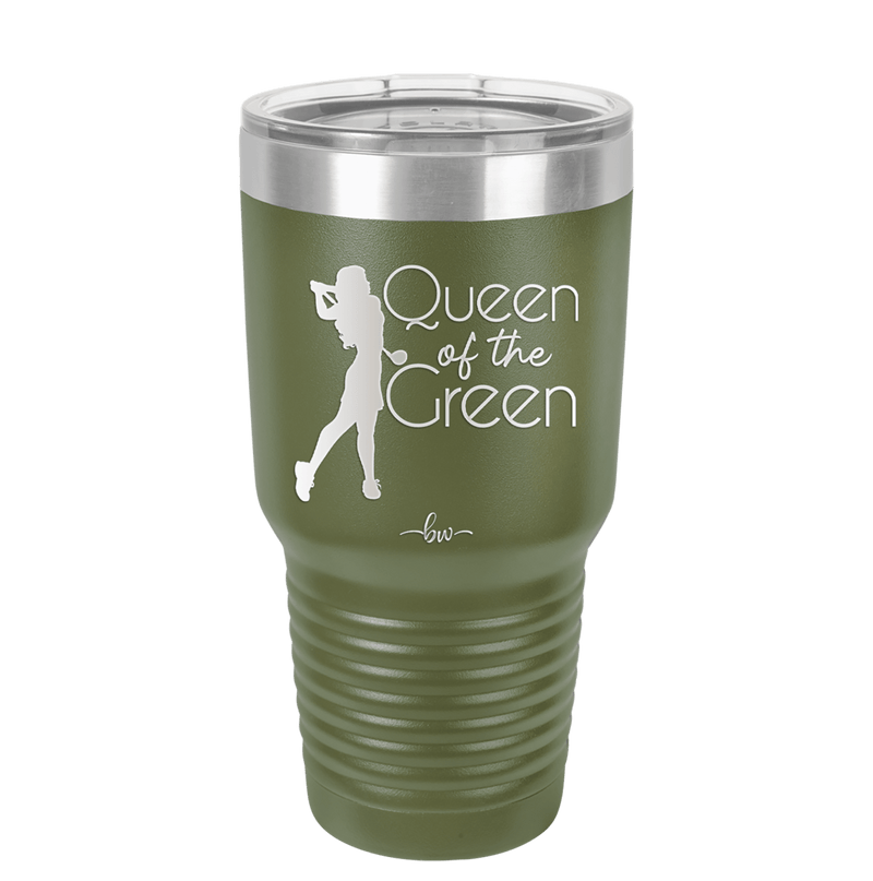 Queen of the Green Woman Golf 1 - Laser Engraved Stainless Steel Drinkware - 1672 -