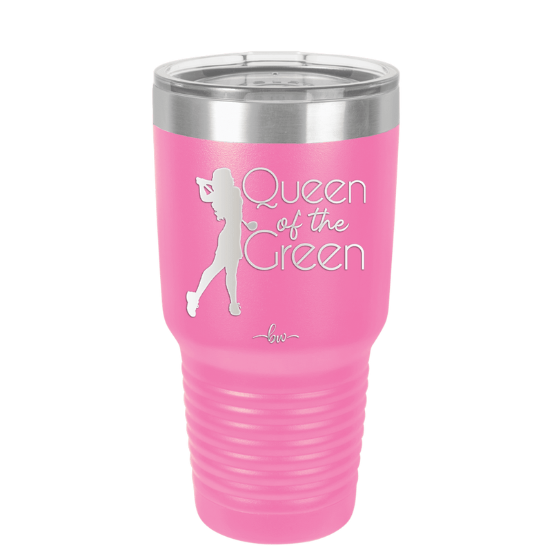 Queen of the Green Woman Golf 1 - Laser Engraved Stainless Steel Drinkware - 1672 -