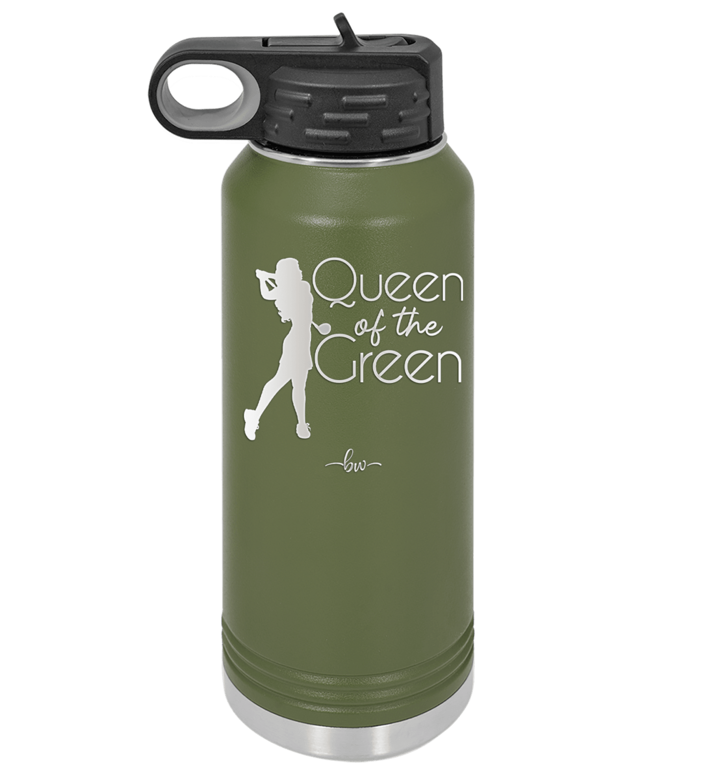Queen of the Green Woman Golf 1 - Laser Engraved Stainless Steel Drinkware - 1672 -