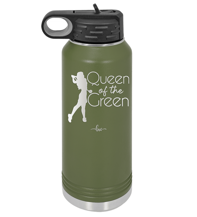 Queen of the Green Woman Golf 1 - Laser Engraved Stainless Steel Drinkware - 1672 -