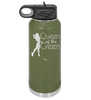 Queen of the Green Woman Golf 1 - Laser Engraved Stainless Steel Drinkware - 1672 -