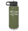 Queen of the Green Woman Golf 4 - Laser Engraved Stainless Steel Drinkware - 1675 -