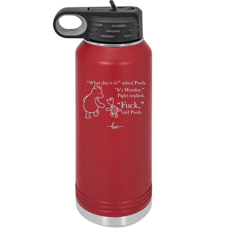 What Day is it Winnie the Pooh Piglet 2 - Laser Engraved Stainless Steel Drinkware - 2704-