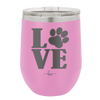 LOVE with Pawprint - Laser Engraved Stainless Steel Drinkware - 1018 -