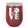 LOVE with Pawprint - Laser Engraved Stainless Steel Drinkware - 1018 -