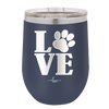 LOVE with Pawprint - Laser Engraved Stainless Steel Drinkware - 1018 -
