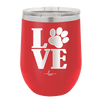 LOVE with Pawprint - Laser Engraved Stainless Steel Drinkware - 1018 -