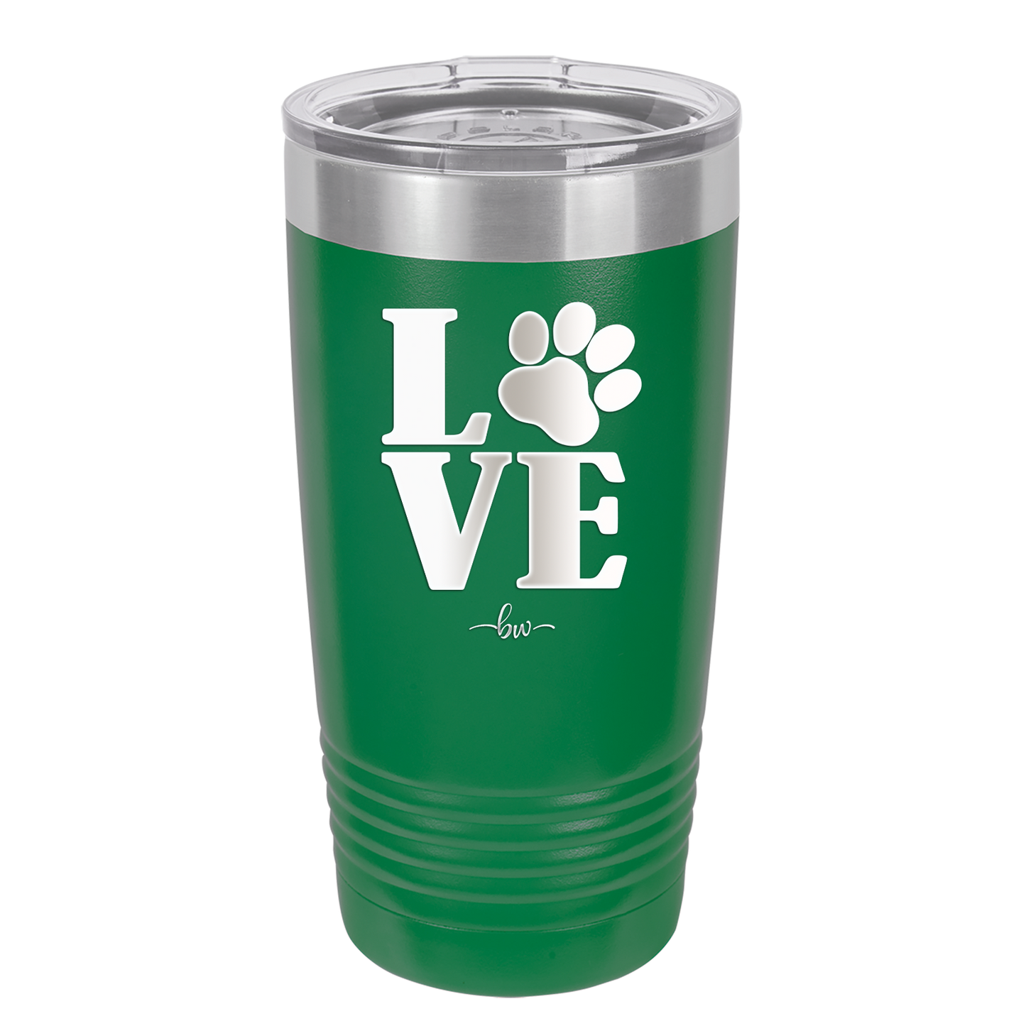 LOVE with Pawprint - Laser Engraved Stainless Steel Drinkware - 1018 -