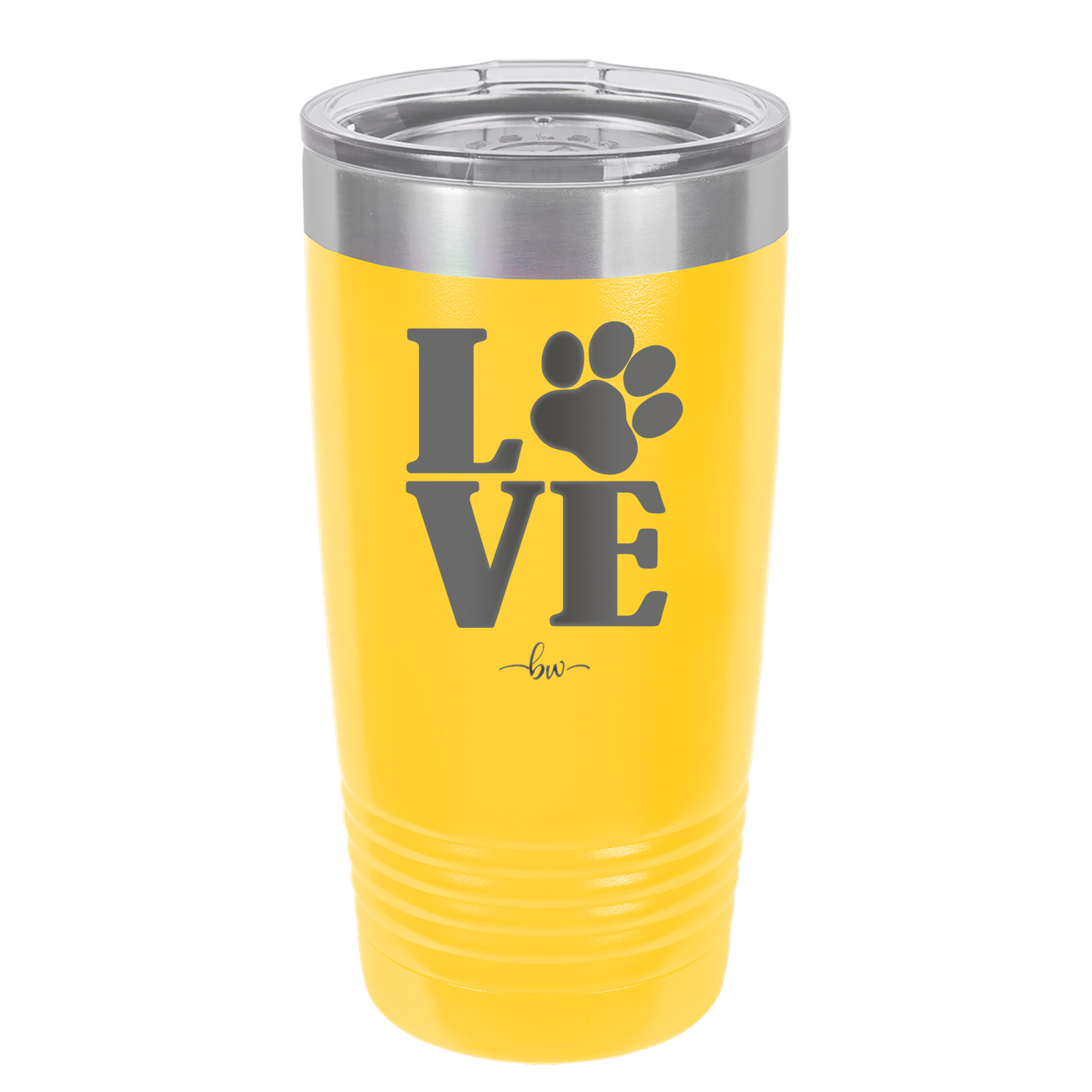 LOVE with Pawprint - Laser Engraved Stainless Steel Drinkware - 1018 -