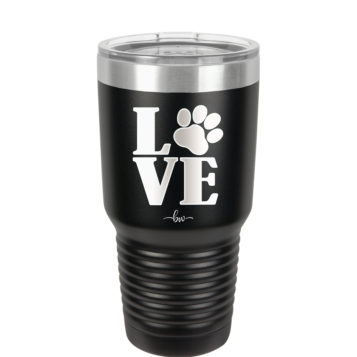 LOVE with Pawprint - Laser Engraved Stainless Steel Drinkware - 1018 -