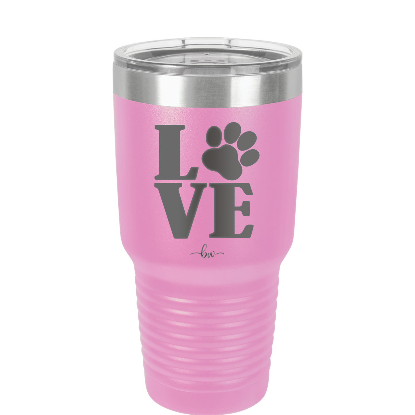 LOVE with Pawprint - Laser Engraved Stainless Steel Drinkware - 1018 -