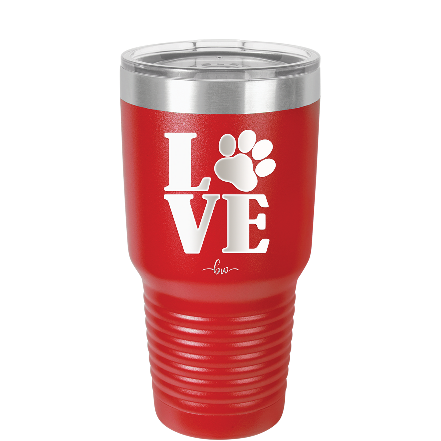 LOVE with Pawprint - Laser Engraved Stainless Steel Drinkware - 1018 -