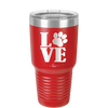LOVE with Pawprint - Laser Engraved Stainless Steel Drinkware - 1018 -