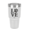 LOVE with Pawprint - Laser Engraved Stainless Steel Drinkware - 1018 -