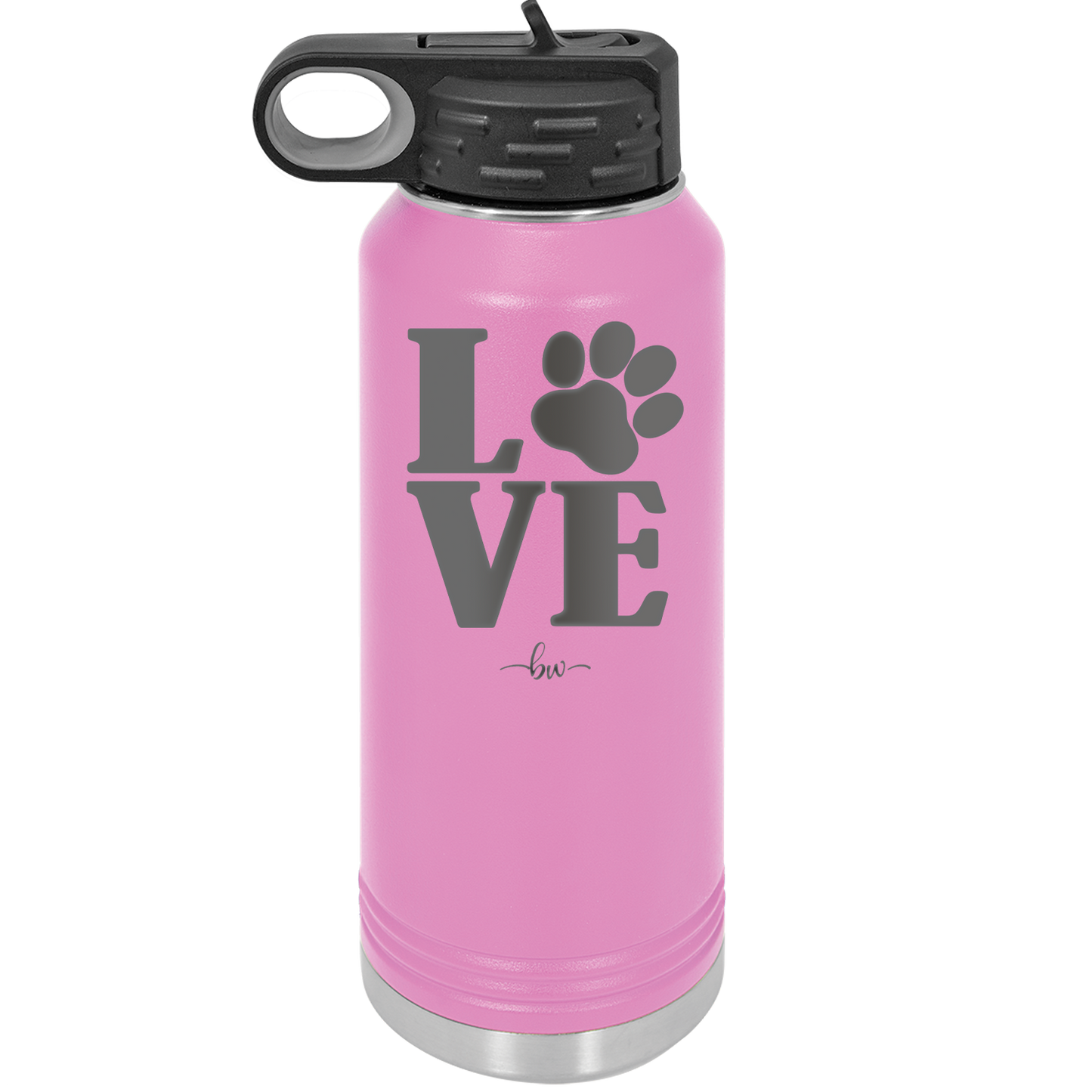 LOVE with Pawprint - Laser Engraved Stainless Steel Drinkware - 1018 -