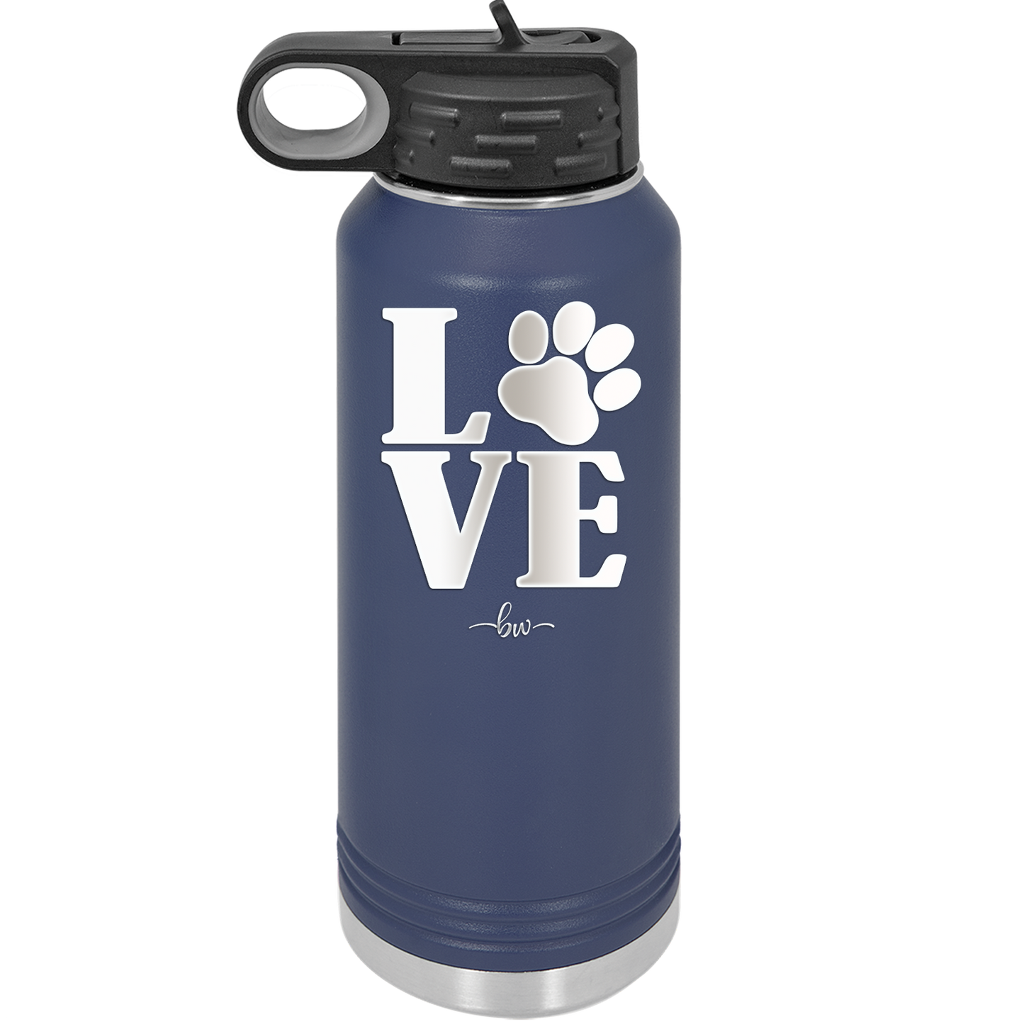 LOVE with Pawprint - Laser Engraved Stainless Steel Drinkware - 1018 -