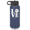 LOVE with Pawprint - Laser Engraved Stainless Steel Drinkware - 1018 -