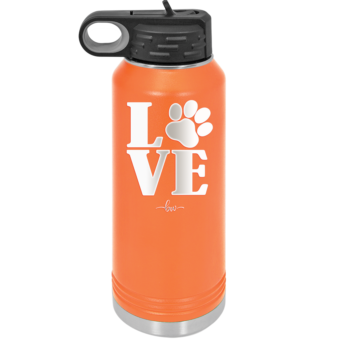 LOVE with Pawprint - Laser Engraved Stainless Steel Drinkware - 1018 -